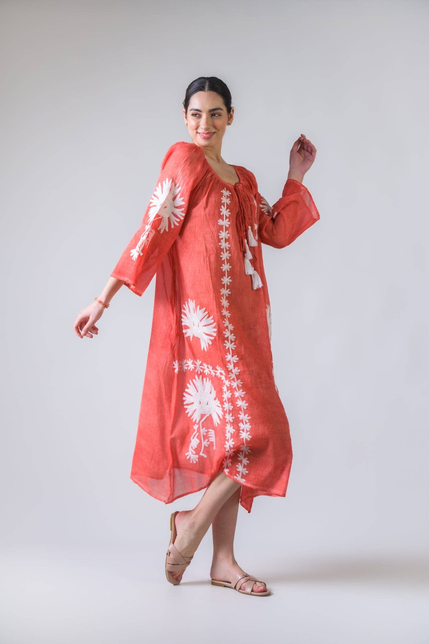 Hallie Embroidered Long Dress