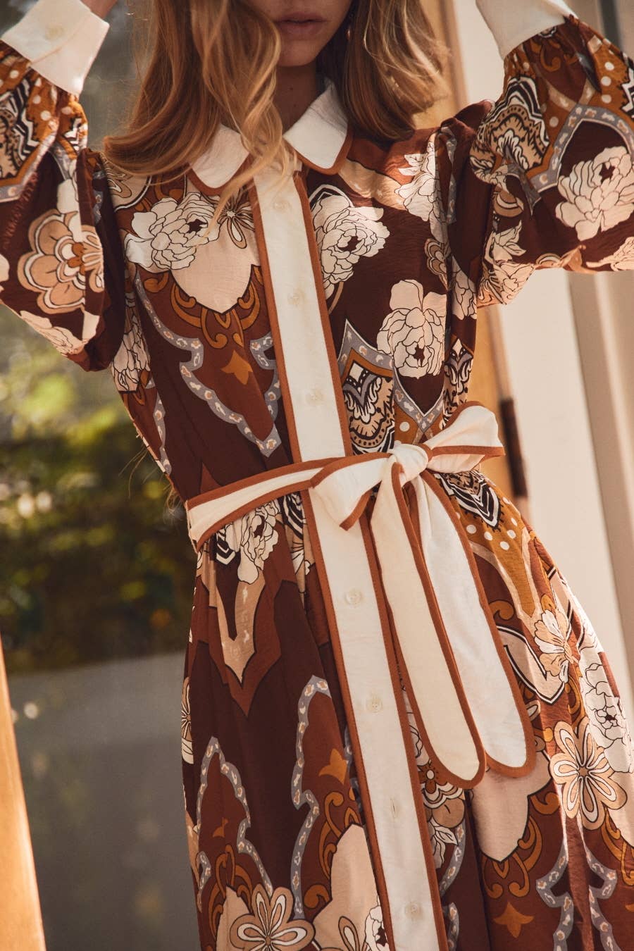 Retro Printed Midi Dress