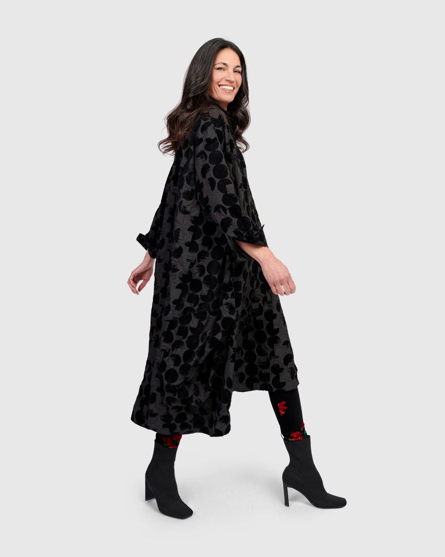 Odessa Draped Shirtdress, Crescent