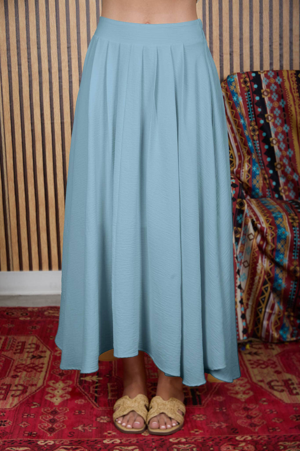 BOX PLEATED MIDI SKIRT