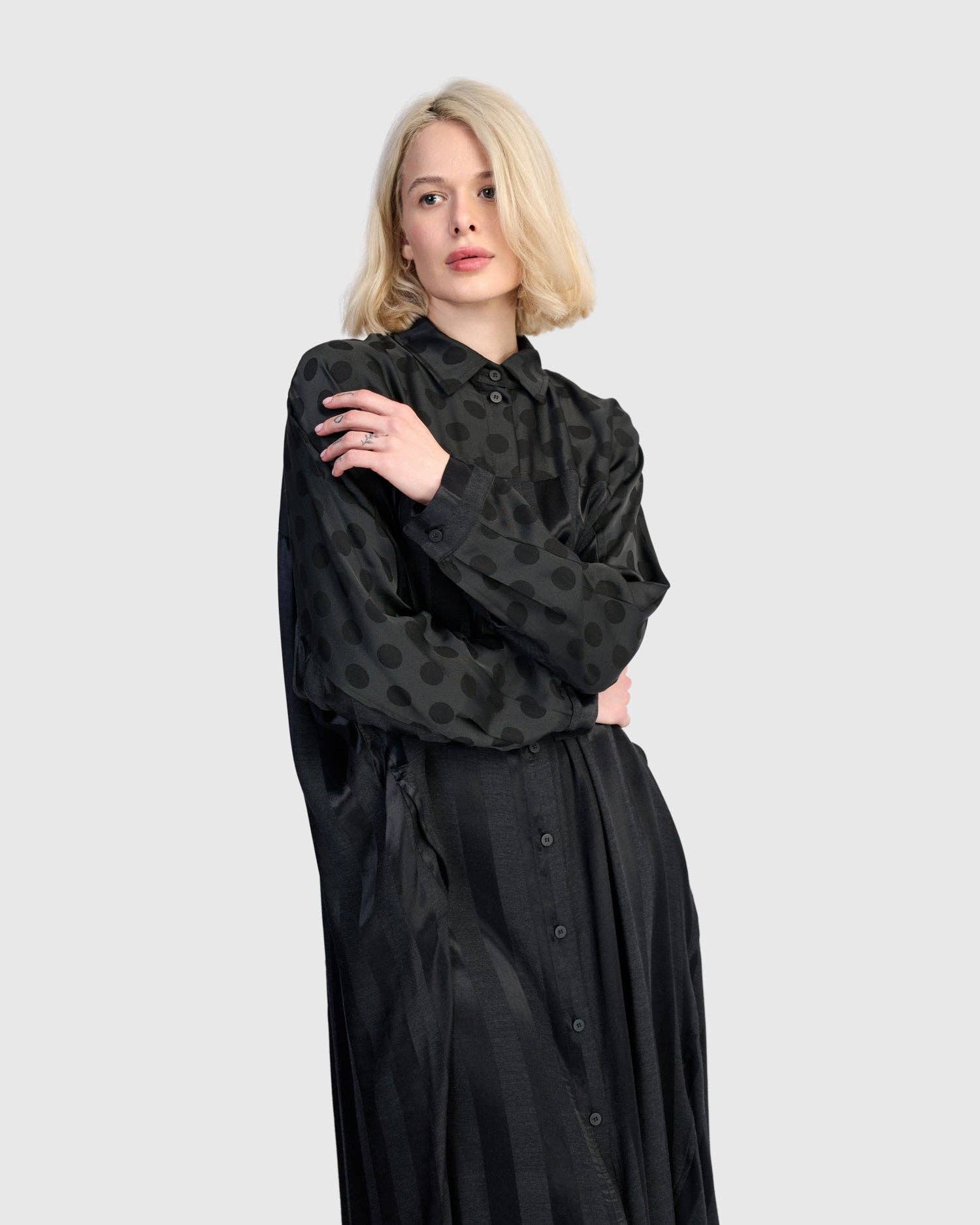 Georgina Shirtdress, Black