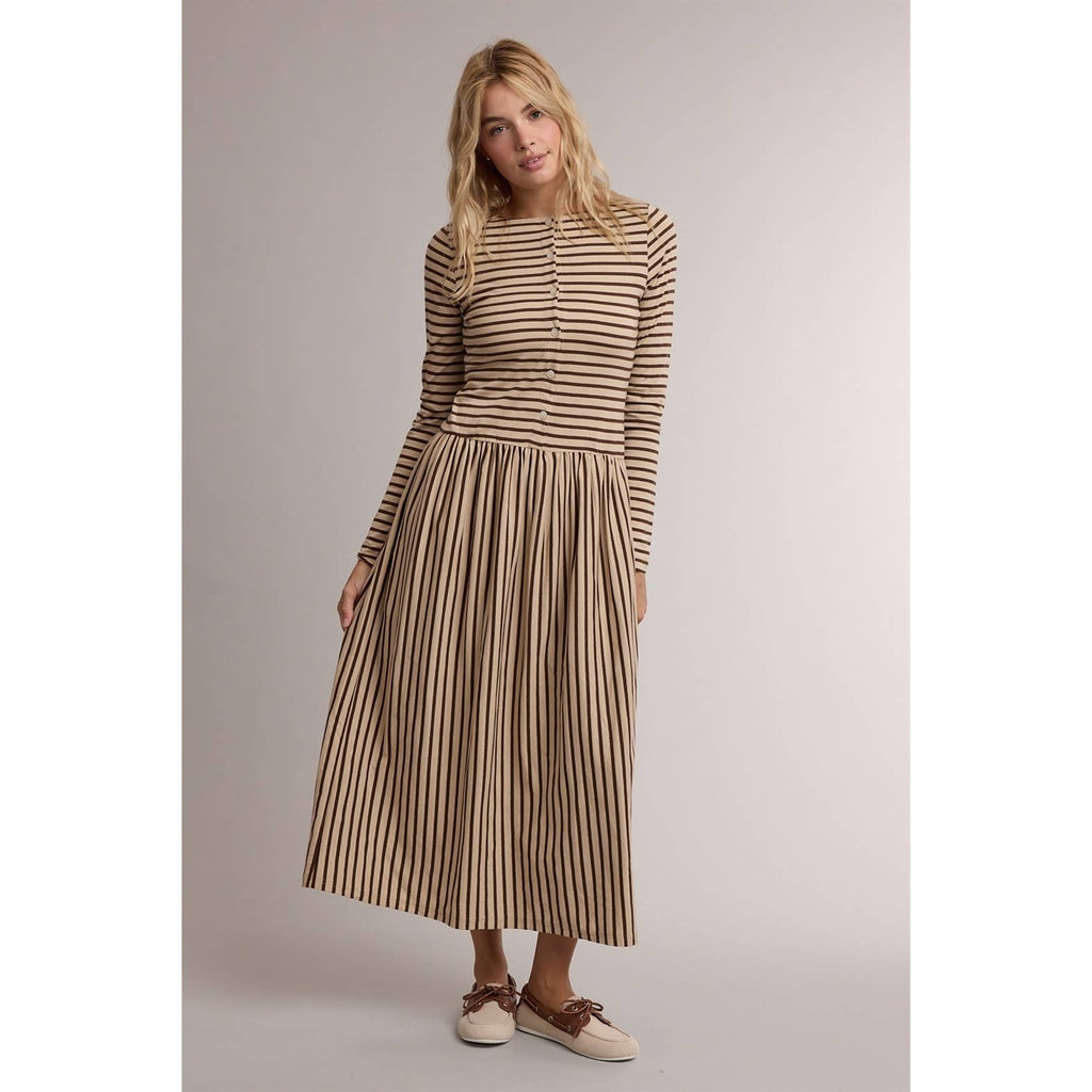 Jana Striped Midi Dress