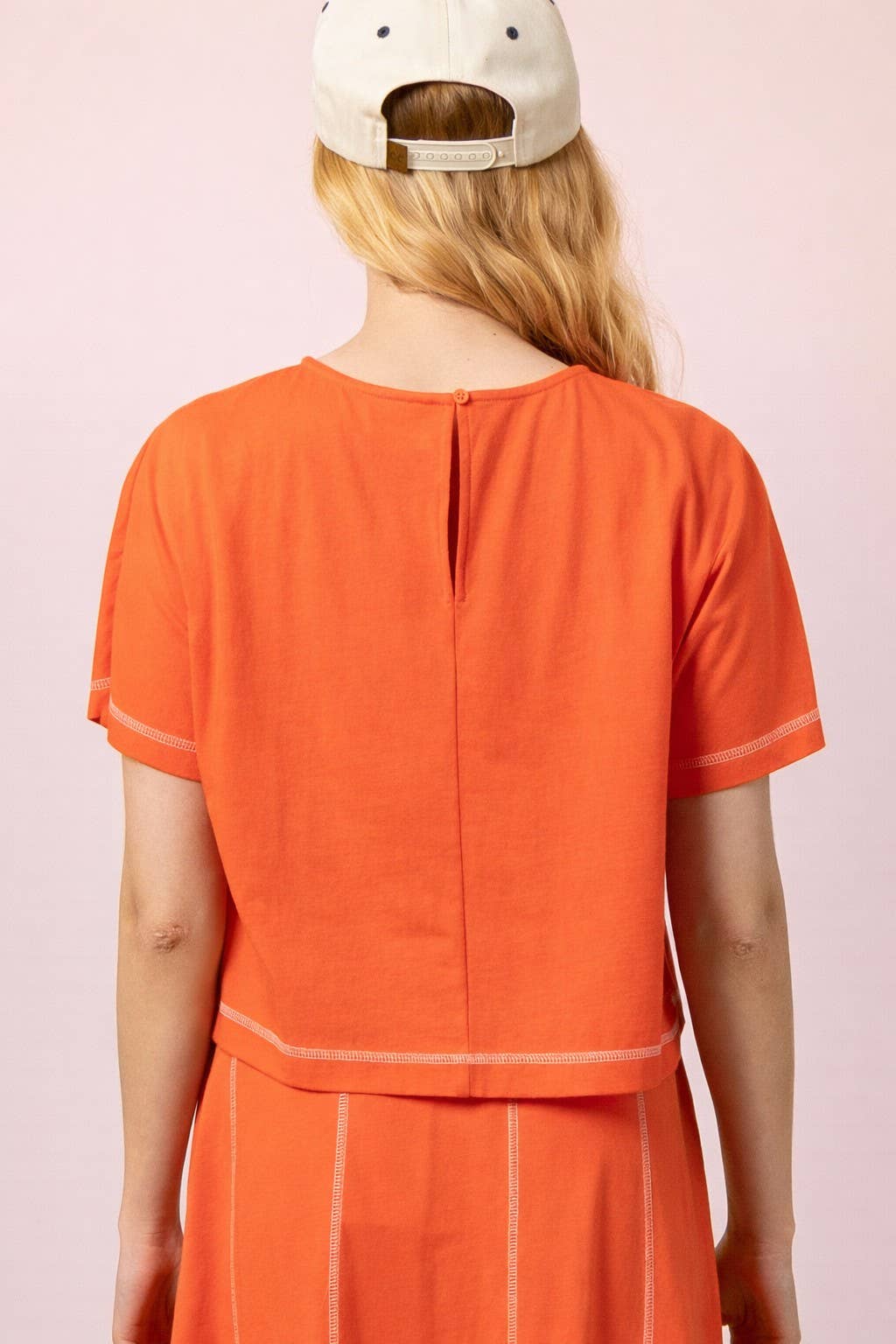 NT12673-Stitch Detail Casual Knit Top
