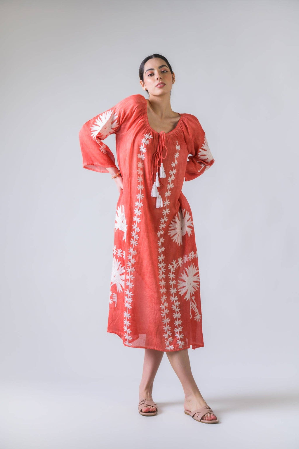 Hallie Embroidered Long Dress
