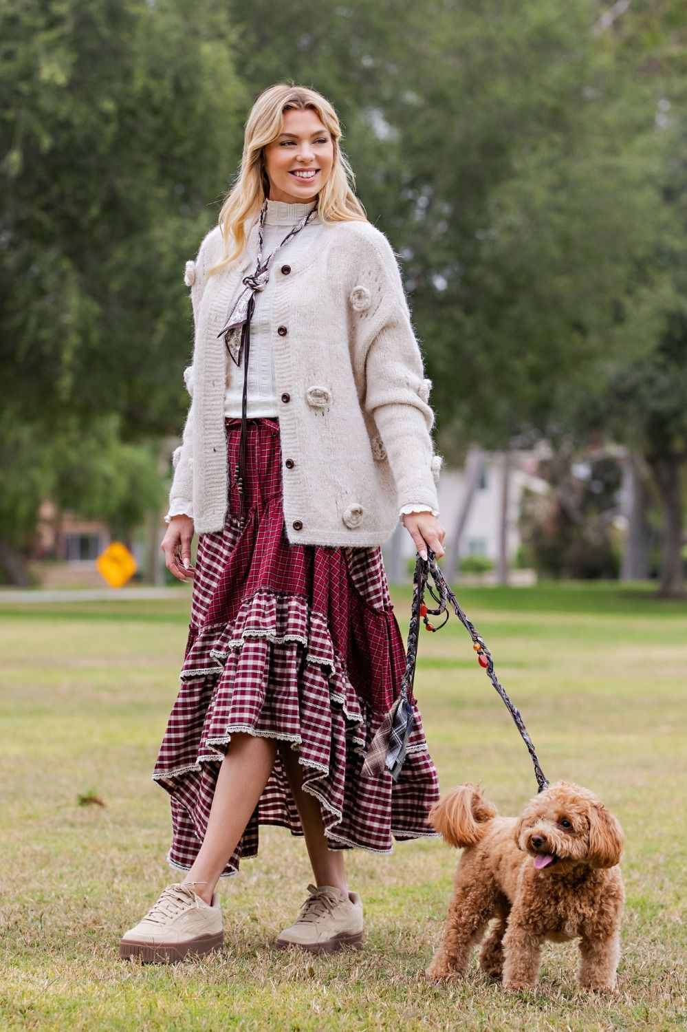 Layla Plaid Tiered Skirt