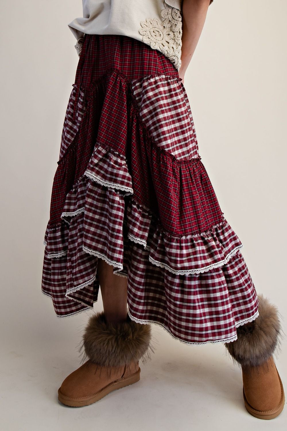 Layla Plaid Tiered Skirt