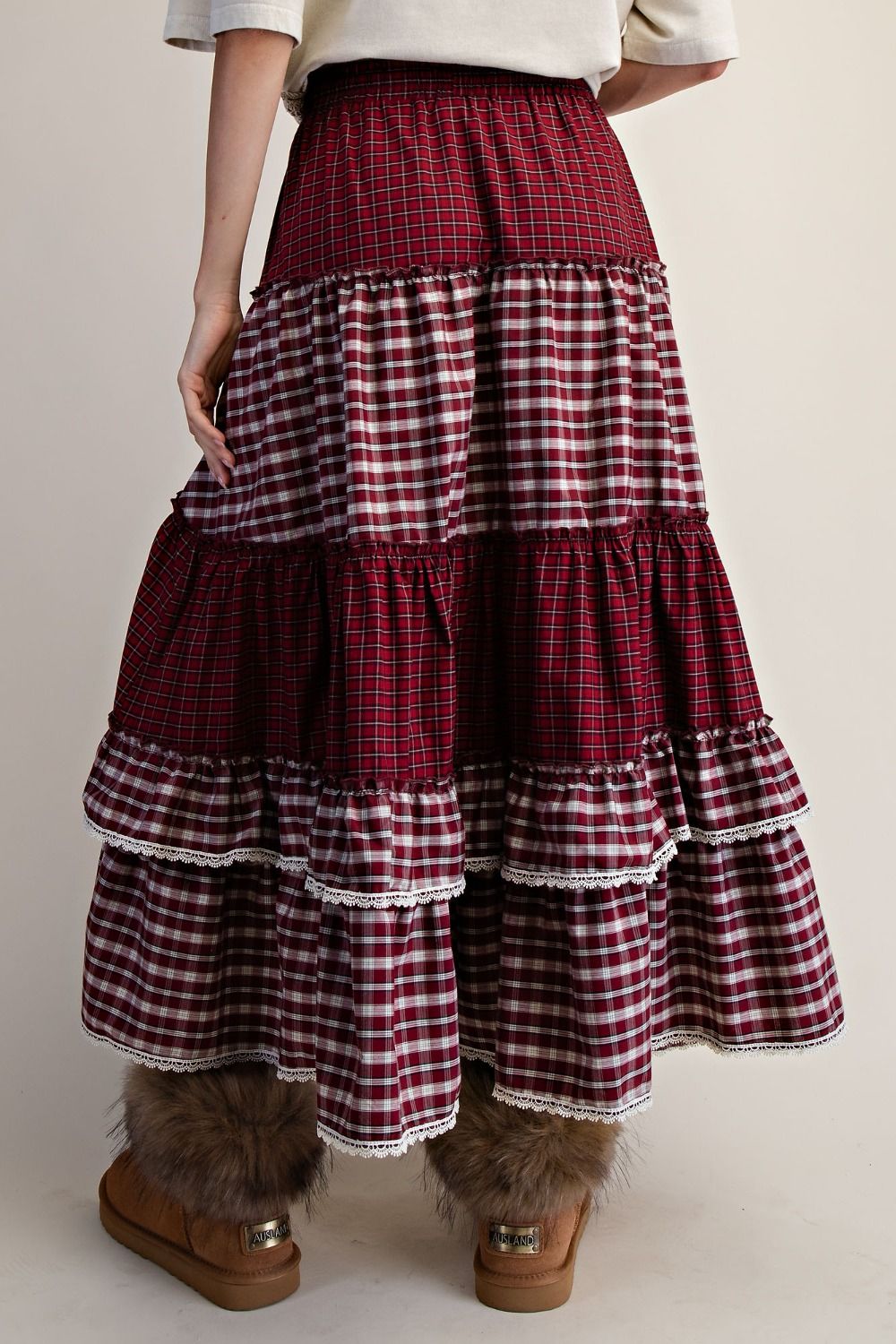 Layla Plaid Tiered Skirt