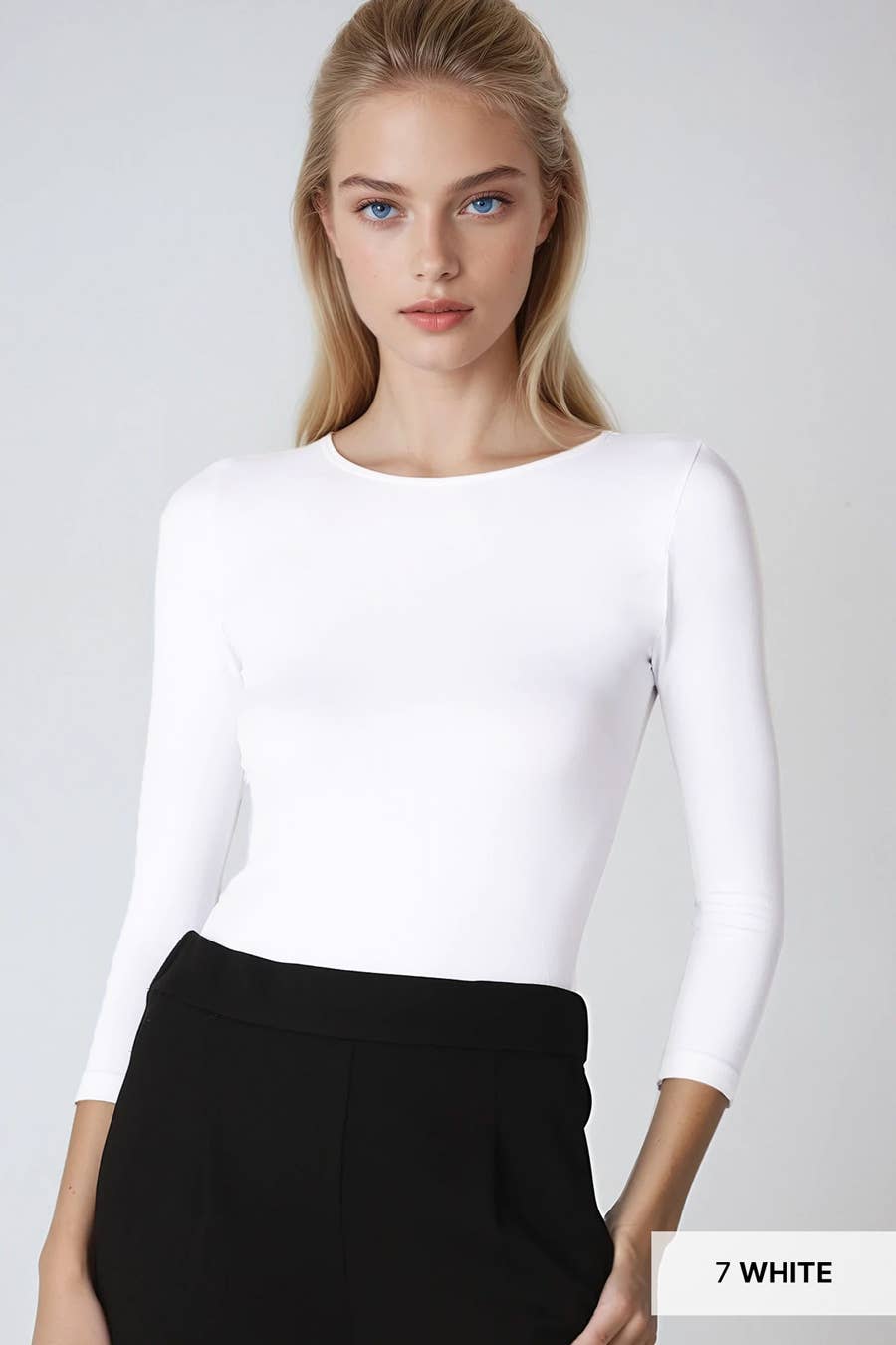 NS5423H - 3/4 Sleeve Crew Neck Top