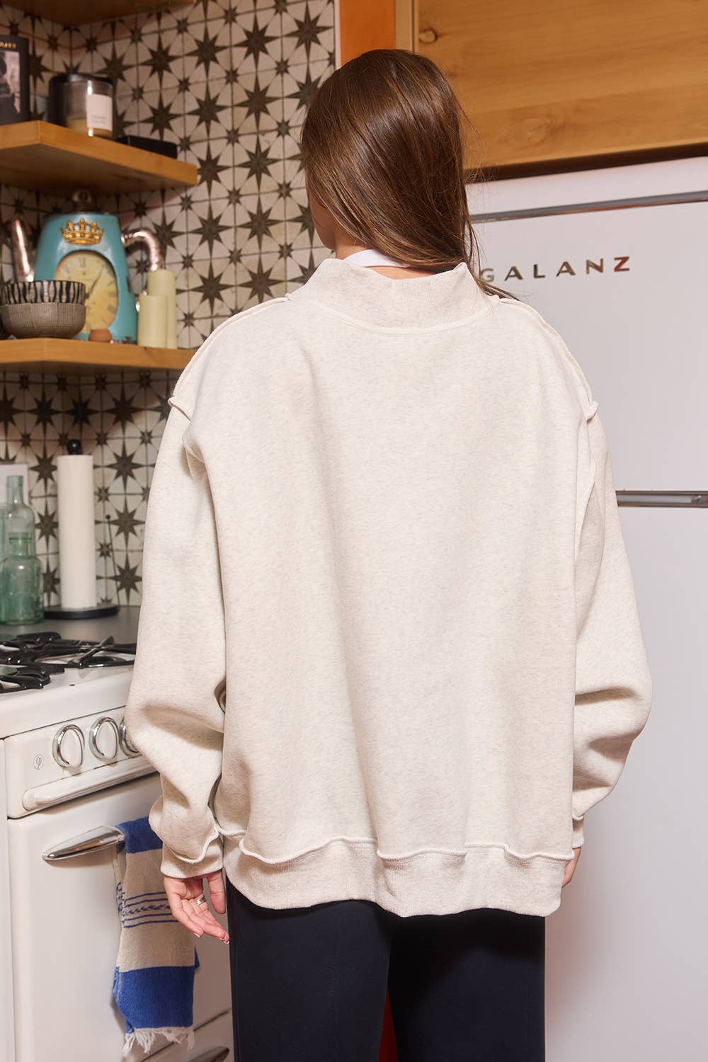 JESUS Embroidered Mock Neck Sweatshirt