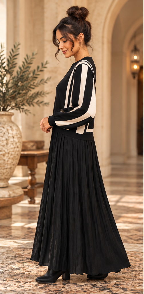 Eliana Pleated Sweater Dress 🖤