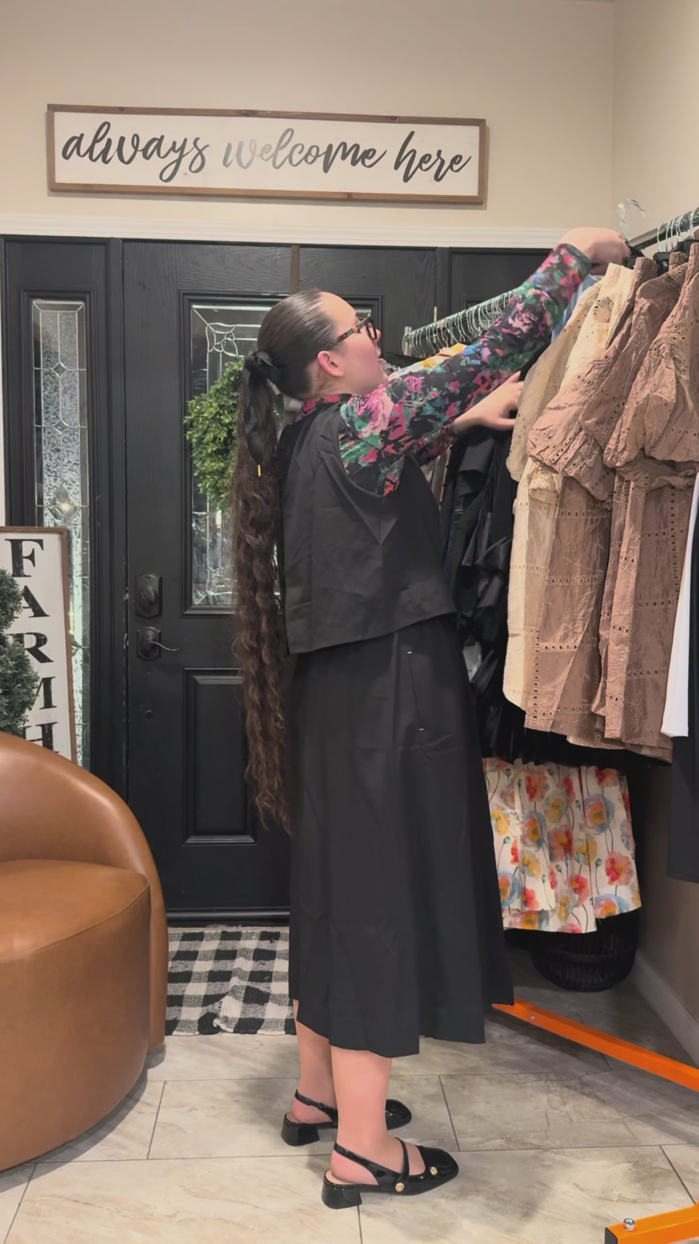 Blue Pleated Skirt & Shirt Set