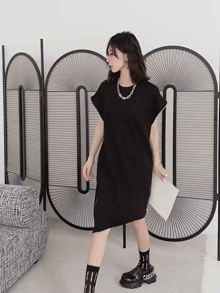 Zipper Edge Shift Dress — One Size